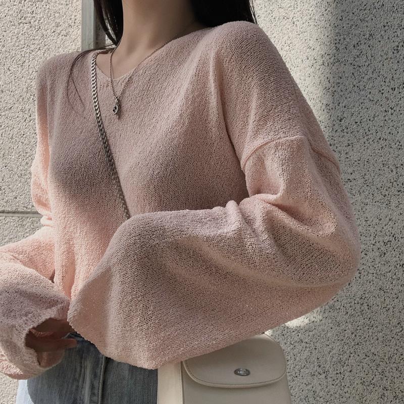 Women's Loose And Lazy Style V-neck Pullover Sweater