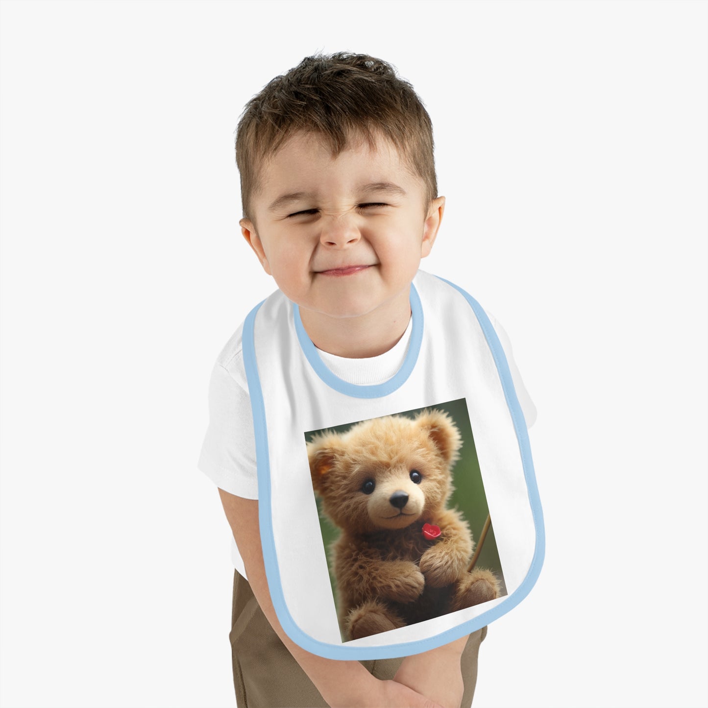 Baby Contrast Trim Jersey Bib
